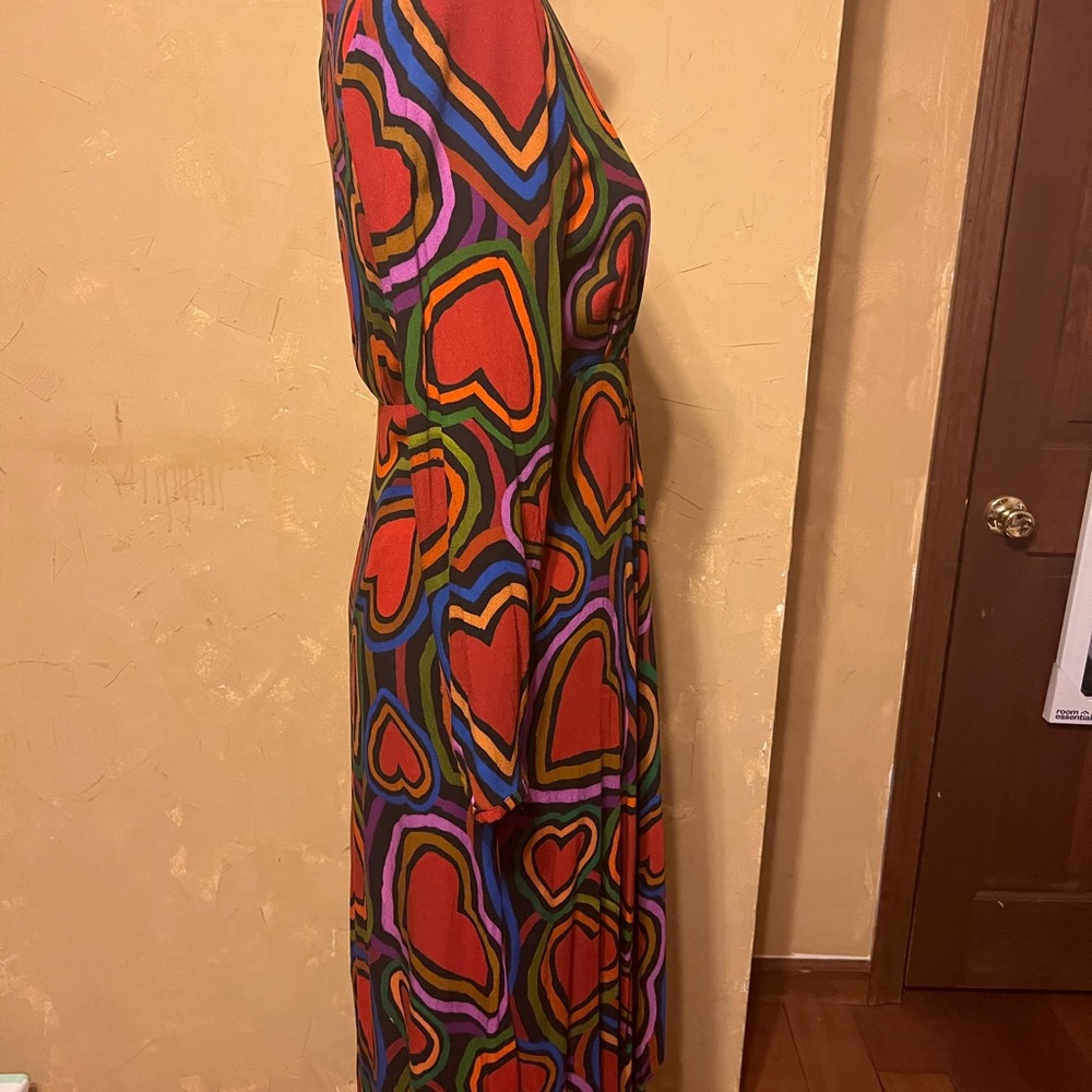 FARM Rio M Rainbow Wild Hearts Maxi Dress Holiday Wedding Valentine Love - Picture 8 of 16